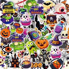 Halloween Party Favors - 100 PCS Pumpkin Bat Spider Stickers,Kids Halloween Game