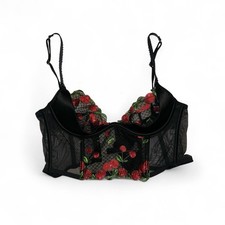 Victoria Secret Very sexy Black Cherry Embroidered Lace Bralette