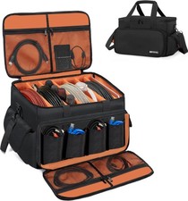 Gig Band Cable File Bag With Adjustable Dividers Dj Gig Bag for Cables, Cords,DJ