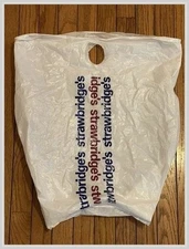 Strawbridges Shopping Bag - 1990s Era - Large 21 x 18 - Estate Find - Folded