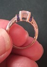 Large Rectangle Cut CZ Ring Multi Stone Sterling Silver Statement Ring Size 8 — photo 4