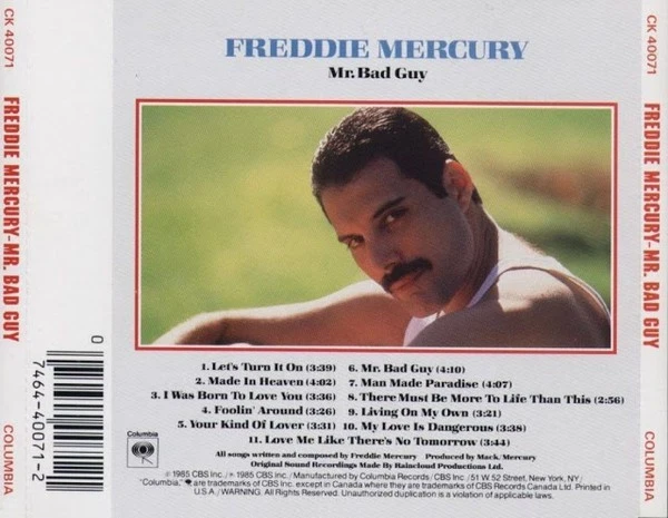 Freddie Mercury CD-Album "Mr. Bad Guy" incl. "I was born to love you" - Bild 2 von 3