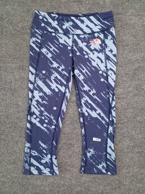 The North Face Women s XS Blue Printed Cropped Athletic Leggings Capri Yoga Pant