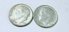 1964 D Roosevelt Dimes, 90% Silver Lot Of 2 Circulated Coins Free Shipping #8705