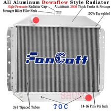 3 Row Aluminum Radiator For Ford Bronco F150 F250 F350 Chevy V8 Engine 1966-79 3 Row Aluminum Radiator For Ford Bronco F150 F250 F350 Chevy V8 Engine 1966-79