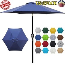 7.5 Ft Patio Umbrella UV Protection Crank System Sturdy Frame Modern Design New