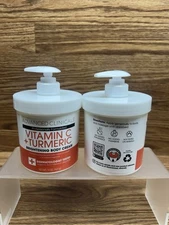 2x Advanced Clinicals Vitamin C Turmeric Brightening Cream 15oz Face Body New