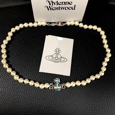 Vivienne Westwood Necklace KITTY Pearl Safety Pin Choker IN BOX