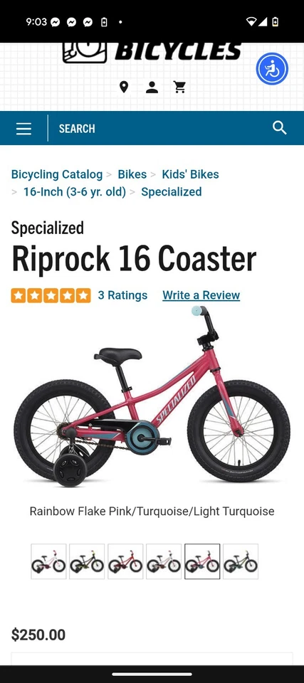 Bicicleta de freno de montaña rusa de una sola velocidad Specialized Riprock aluminio ruedas de 16" Foto 3 de 3