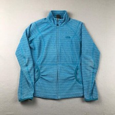 The North Face Sweatshirt Womens Small Teal Blue Fleece Full Zip Lightweight