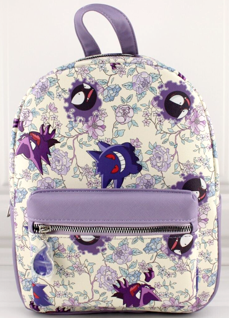 POKEMON GHOSTS FAUX LEATHER MINI BACKPACK BAG GASTLY HAUNTER GENGAR NEW BIOWORLD