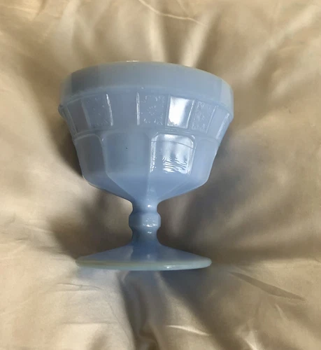 Vintage Jeanette Depression Glass Champagne or Sherbert Dish Doric Delphite Blue