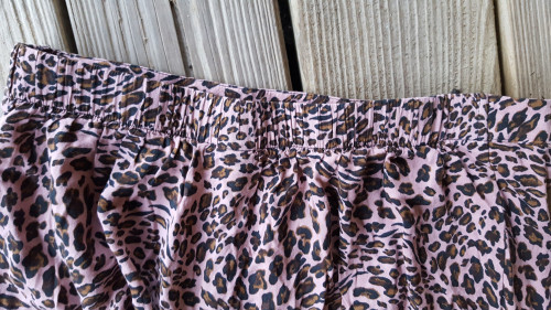 Pink Cheetah High Slit Long Skirt Wild Fable Rayon M Med Elastic Waist Rayon - Picture 3 of 3