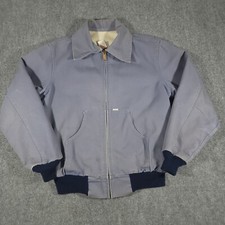 VTG 80s Carhartt Jacket Mens XLT Blue Work Chore JR118 Thermal Lined USA
