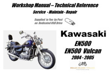 Kawasaki EN500 EN 500 EN500 Vulcan  Service Workshop Manual USB 2004 - 2005