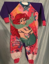 Vintage DisneyThe Little Mermaid Ariel one pice zip up pajamas Size 4T