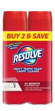Resolve Dual Pack High Traffic Carpet Foam, 44 oz (2 Cans x 22 oz)