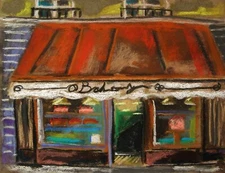 Original Bakery Sketch Food Cakes Pies Pastels Impressionism