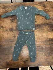 LITTLE PLANET BY CARTER'S ORGANIC COTTON WAFFLE KNIT PAJAMAS SET Baby 6M EUC