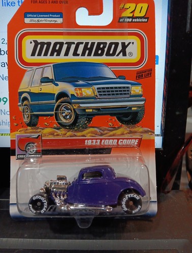 Matchbox 1997 '33 Ford Coupe & '33 Ford Street Rod Lot Of 2 Mint Cards - Picture 2 of 3