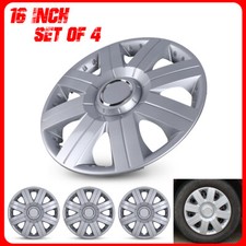 16 Set Of 4 Silver Wheel Covers Snap On Full Hub Caps Fit R16 Tire Steel Rim 16 Set Of 4 Silver Wheel Covers Snap On Full Hub Caps Fit R16 Tire Steel Rim