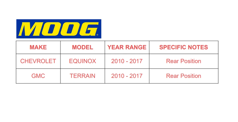 Buje de cojinete de rueda trasero MOOG para Chevy Equinox GMC Terrain 2010 2011 2012-2017 Foto 2 de 4