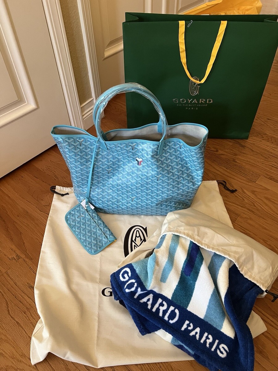 Goyard Saint Louis GM Turquoise Blue Limited Edition w/ Towel