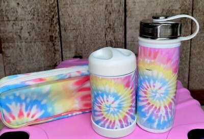 Pottery Barn Water Bottle, Tie-Dye Hot/Cold Container, and Pencil Case