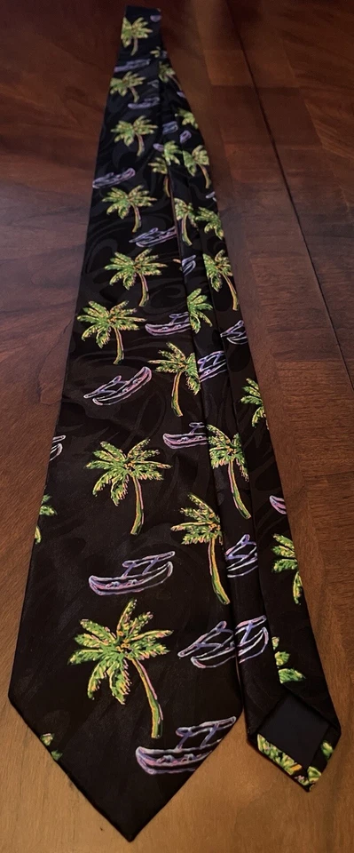 Estampado de canoa palmera vintage Steve Harris hecho a mano poliéster hecho en Corea Foto 3 de 4