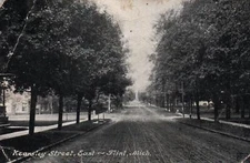 KEARSLEY STREET EAST In FLINT, MI On Vintage 1909 Postcard