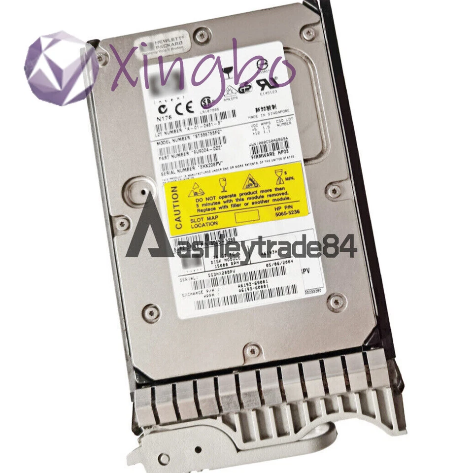 1PCS Used HP A6193A A6193-69001 36GB 15K Fibre Channel HDD w/Tray A6193-60001 - Image 2 of 4