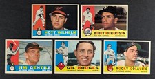 1960 Topps Baseball Star Lot 5 Cards Hoyt Wilhelm Bobby Richardson