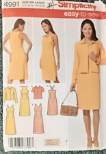 Simplicity Pattern 4991 Misses' Dress with Bodice Variations & Jacket Project H