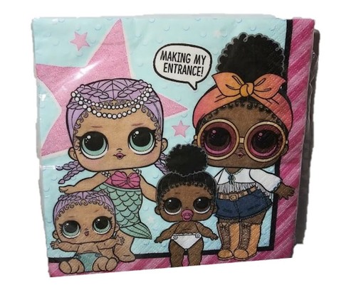 LOL Surprise Making My Entrance Napkins 6-1/2” Birthday Party Supplies 16 Count