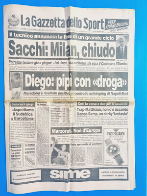 GAZZETTA DELLO SPORT 29 MÄRZ 1991 CANTU gewinnt Korac-Maradona-Pokal DOPING