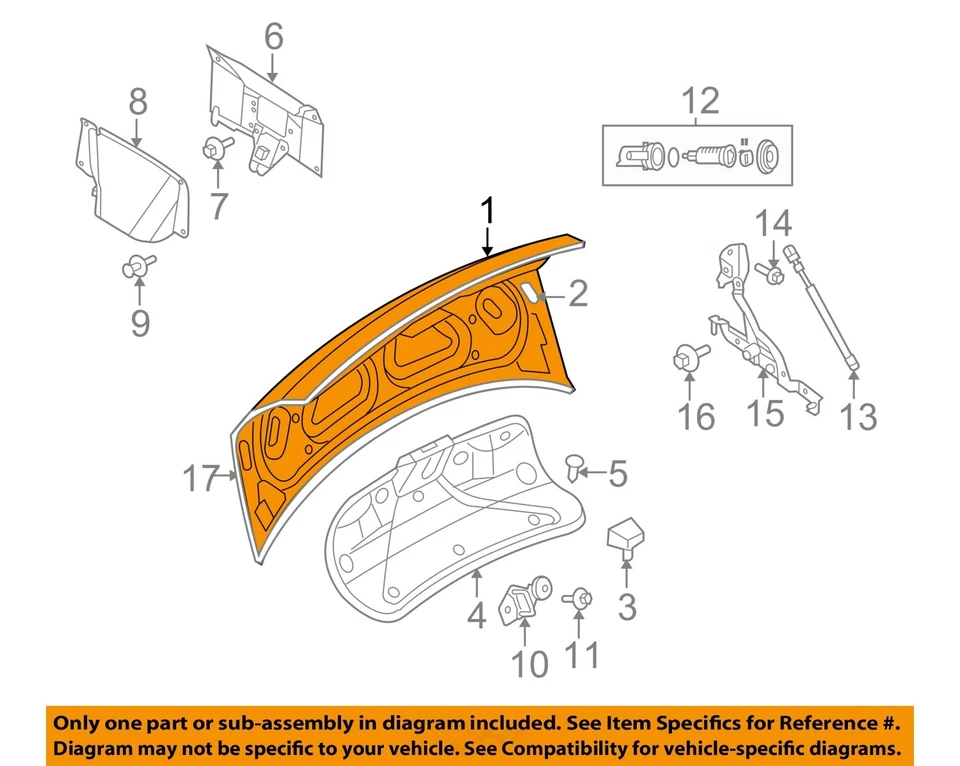 Used Deck Lid fits: 2010 Chrysler 300 w/o spoiler Grade A - Image 3 of 4