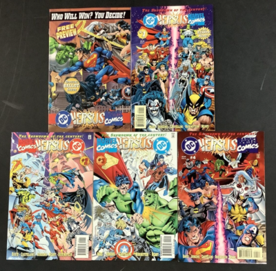 DC VS MARVEL #1-4 COMIC BOOK LOT FULL SERIES +PREVIEW SUPERMAN