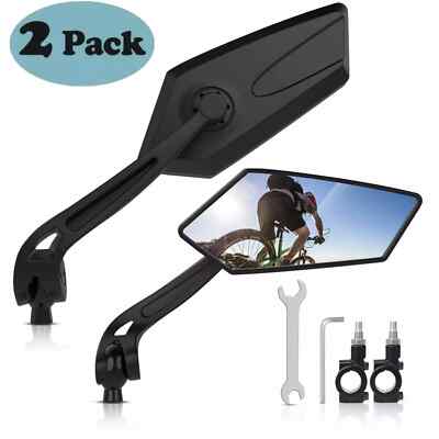 2Pcs Bike Mirror MTB Road 22-25mm Handlebar Bicycle Rear View Glass Cycling