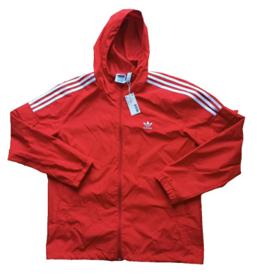 Adidas Adicolor Classics 3-Stripes Full Zip Windbreaker Windbreaker Jacket Coat Red L