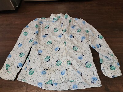 Vintage Levi Strauss Button Down Secretary Blouse Retro  Clothes Top Sz M ? 14