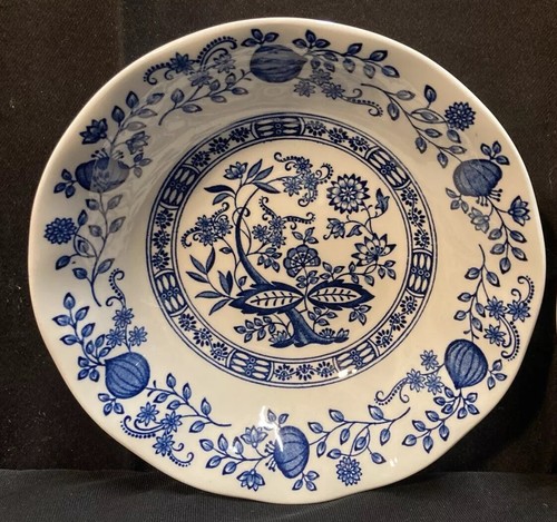 Enoch Wedgwood Tunstall Blue Onion Bowls 6 3/8” Set of 4 - Picture 2 of 8