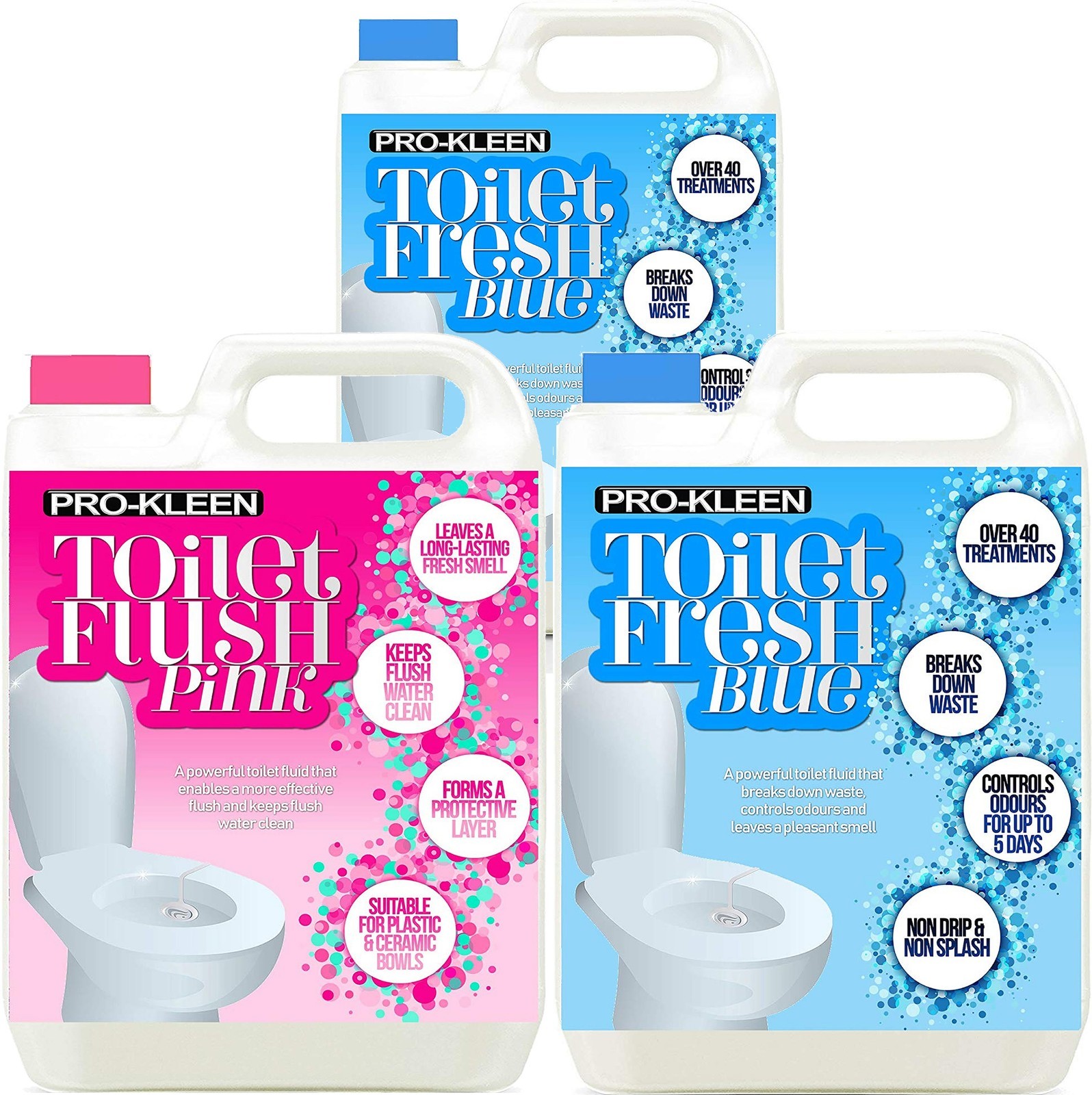 ProKleen Caravan Toilet Chemicals Fluid Bowl Flush Cleaner Motorhome Boat 15L