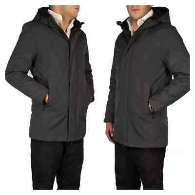 Giubbotto Uomo Invernale Giubbino Parka Impermeabile Grigio