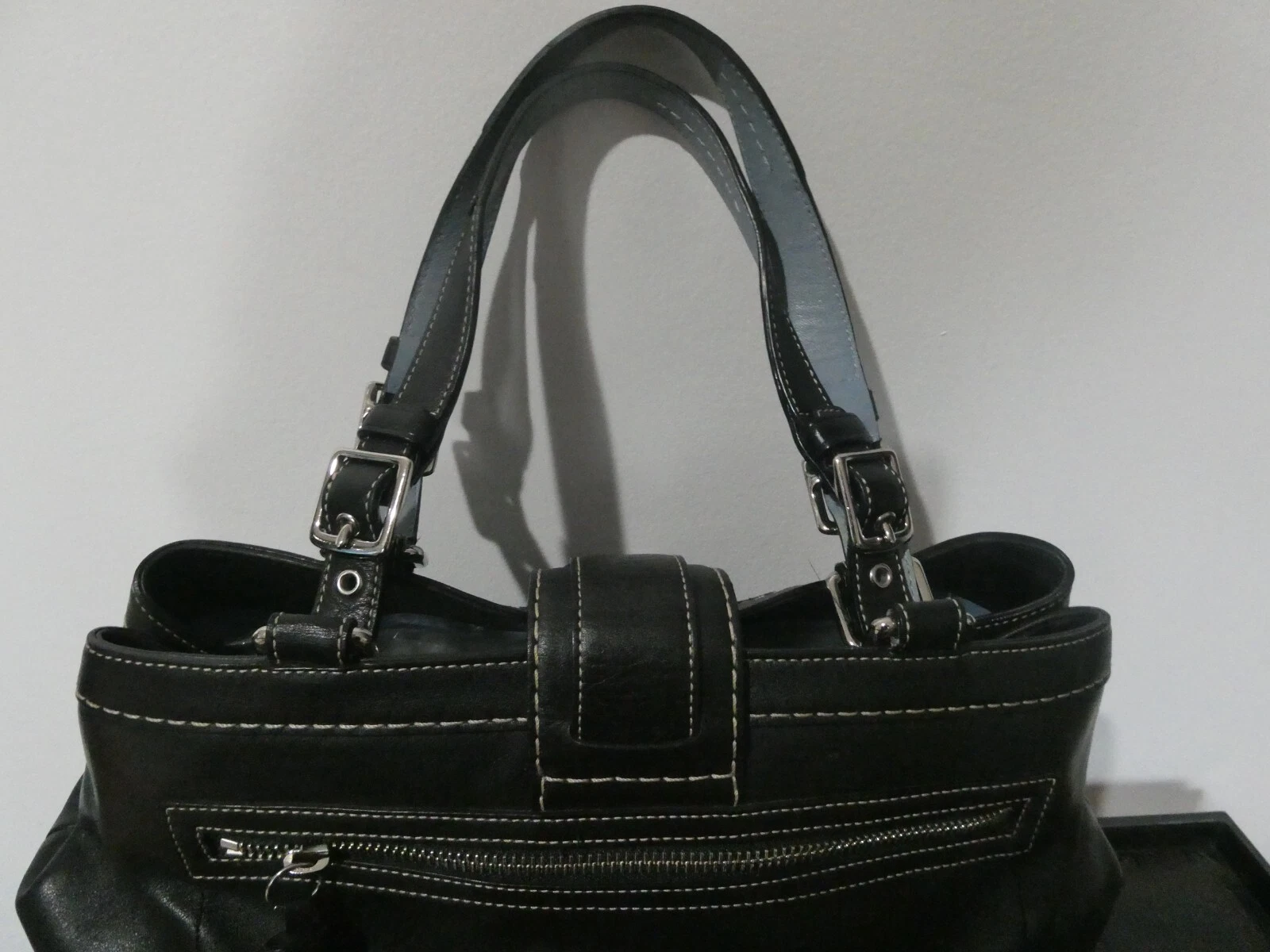 Autentica borsa a tracolla Coach F0773 F11345 donna in pelle nera espandibile