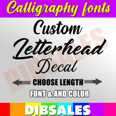 Custom Calligraphy Text Vinyl Lettering Sticker Decal Trailer Business Name Boat