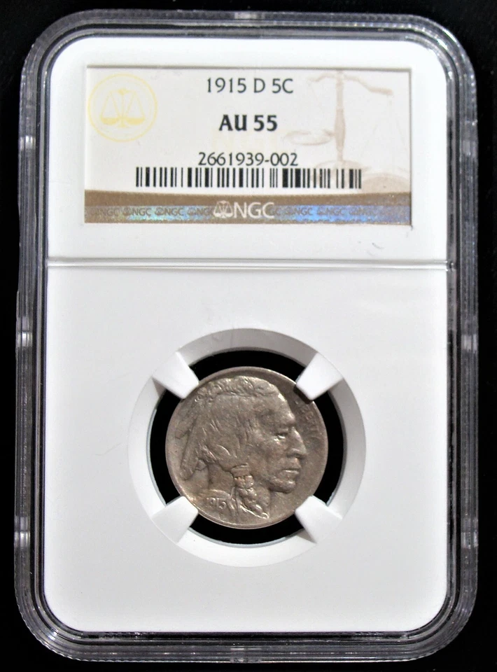 1915-D 5C Buffalo Nickel. AU55 NGC - Image 3 of 4