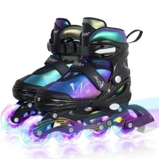 Nattork Adjustable Inline Skates for Kids Teens with Light-Up Wheels, Gradien...
