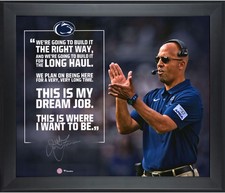 James Franklin Penn State Nittany Lions FRMD Signed 20