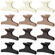 12 Pcs Neutral Butterfly Claw Clips for Hair Sectioning Neutral Color
