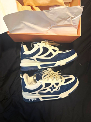 Louis Vuitton Skate Men s Low Top Athletic Sneakers Navy/White Colorblock